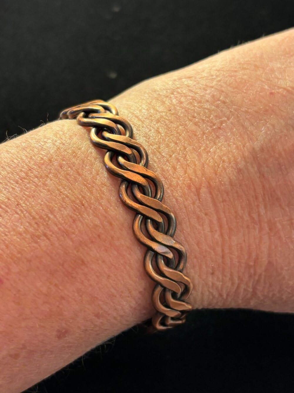 Vintage Braided S-link Chain Copper Cuff Bracelet